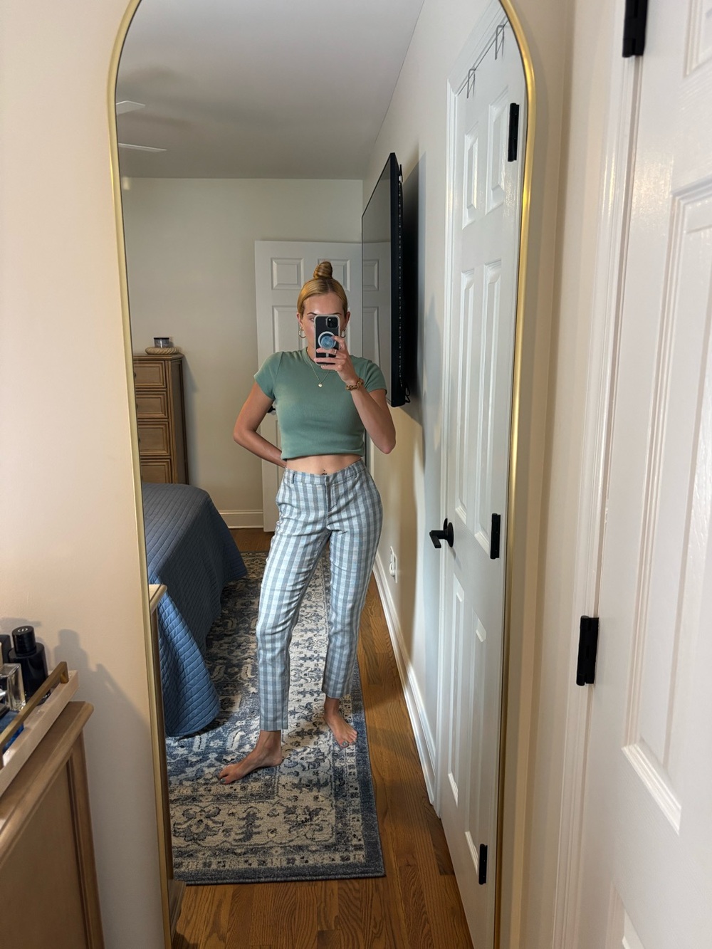 Kenar high waisted plaid trousers size 8